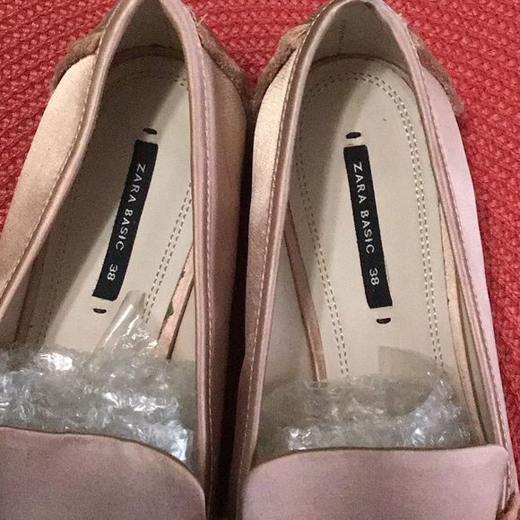 EUC. ZARA Satin Penny Loafer Shoes Slip On Low Heel - Picture 9 of 12